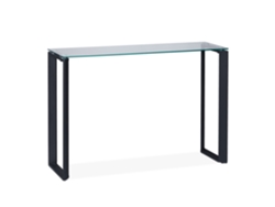 Relaxdays Mesa De Consola Em Vidro, Mesa De Entrada Estreita, Hbt: 75 X 110 X 35 Cm, Consola De Metal, Preta