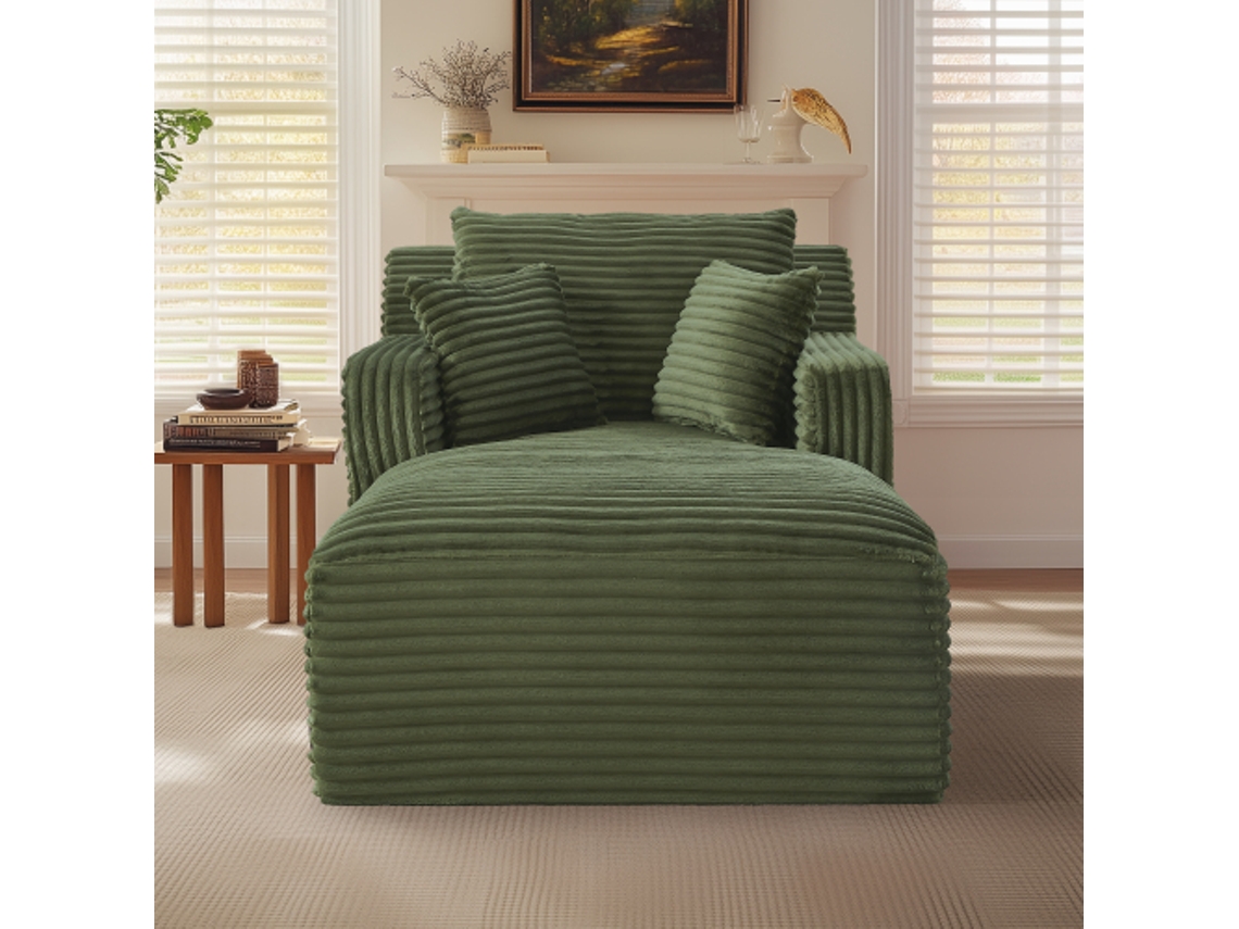 Chaise longue moderna de pana, cómodo sofá cama (no requiere montaje), ideal para sala de estar, oficina o apartamento.