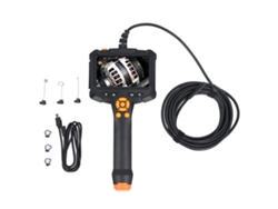 Câmera De Inspeção 4.3'' Lentes Duas 8mm Endoscópio Com 8 Leds Ajustáveis Para Reparos Carro E Casa 1m