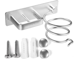 Soporte para secador y plancha de pelo, aluminio, estante de almacenamiento de pared GOKOCO