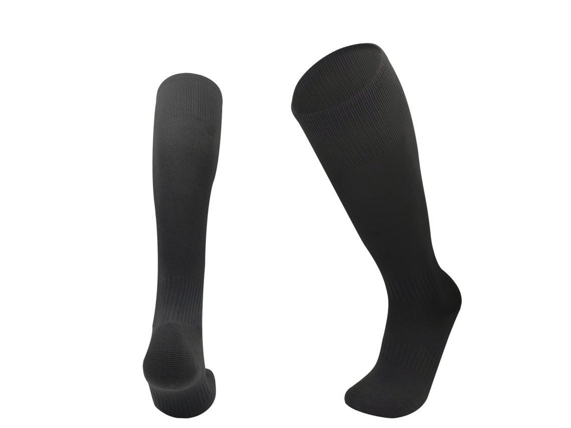 (preto) Meias De Futebol Compridas Para Meninos E Meninas, Meias Esportivas Respiráveis Acima Do Joelho, Feitas De Mistura De Poliéster E Algodão.