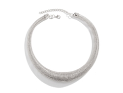 Collar De Cadena De Serpiente Para Mujer, Geométrico, De Metal Plateado, Ajustable Con Cierre De Gancho Y Argolla Para Fiestas.