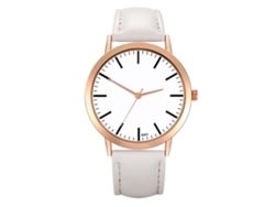 Elegante Reloj De Pulsera Para Mujer Con Cuarzo Blanco Y Correa De Cuero.