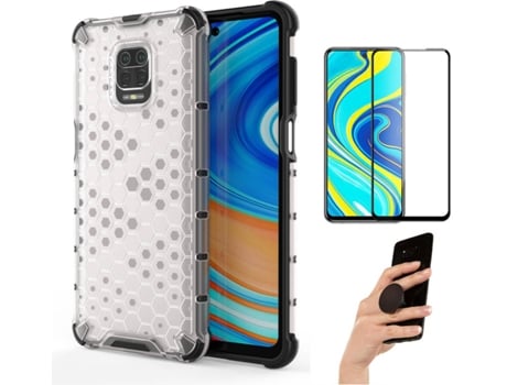 Kit Carcasa y Protector Xiaomi Note 9 Pro Fullcover Rumble Popsocket