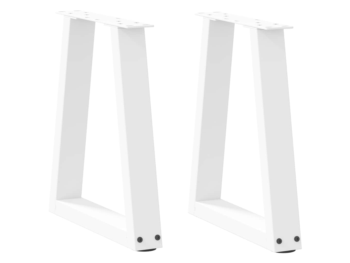 Patas Para Mesa De Comedor En Forma De V 2 Uds Blanco Acero