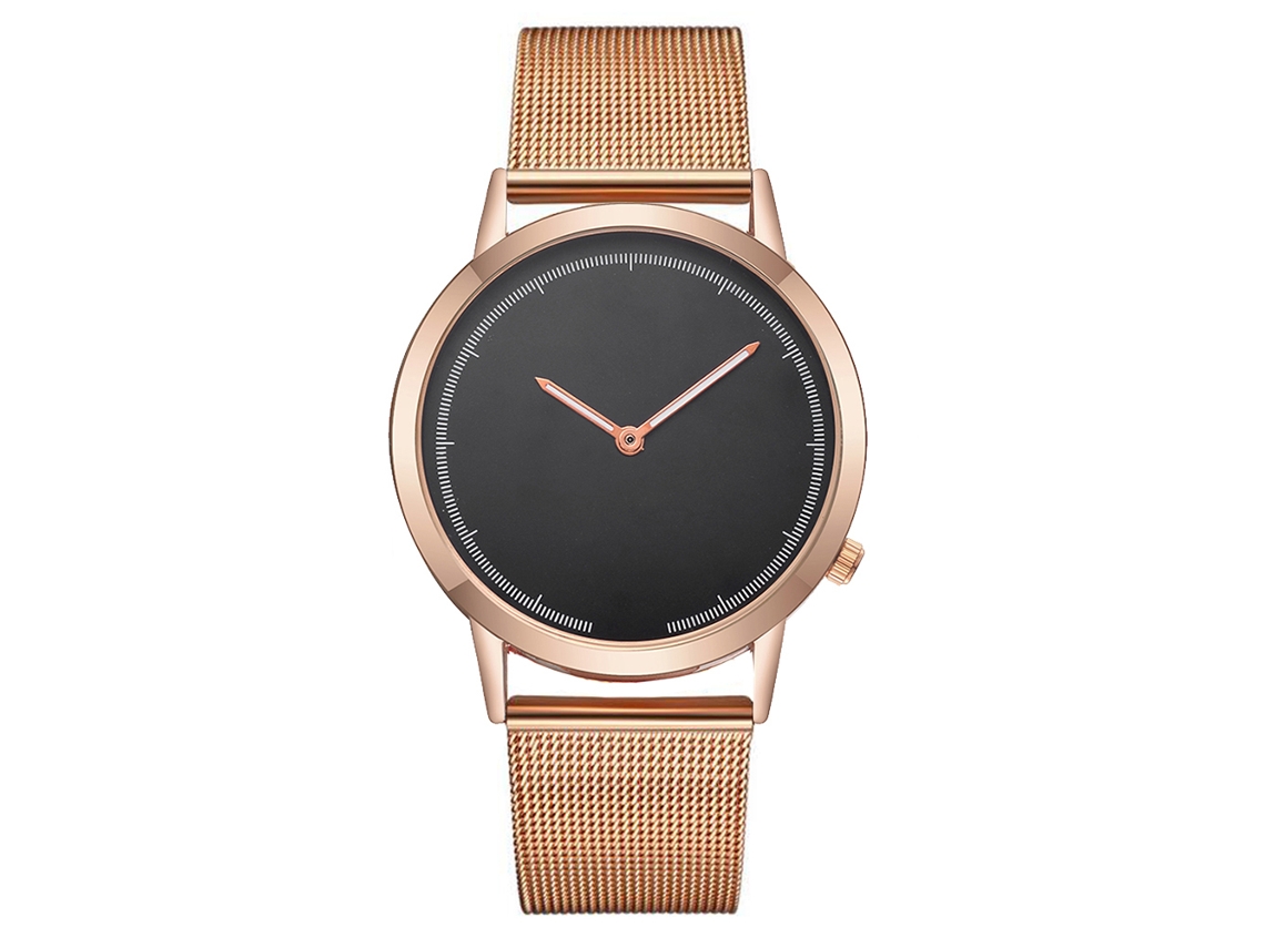 Relógio De Pulso De Quartzo Com Pulseira De Couro Pu Fashion Com Mostrador Céu Estrelado Para Casal (preto)