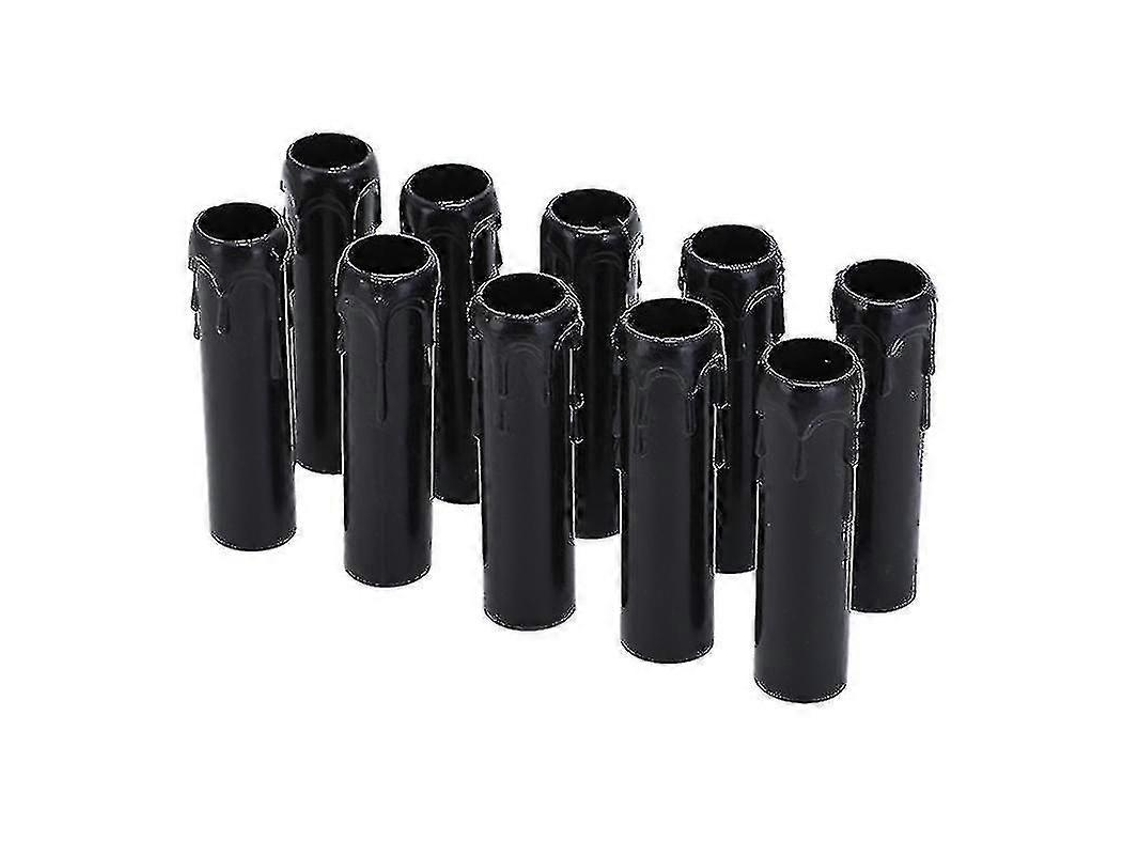 Omni-10 Fundas De Plástico Vintage Para Gotas De Velas 30x100mm Para Lámparas Colgantes, Candelabros Y Luminarias De Pared Negro