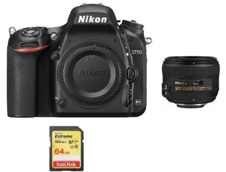 Kit Cámara Réflex NIKON D750 + AF-S 50mm F1.4G + Tarjeta SD de 64GB