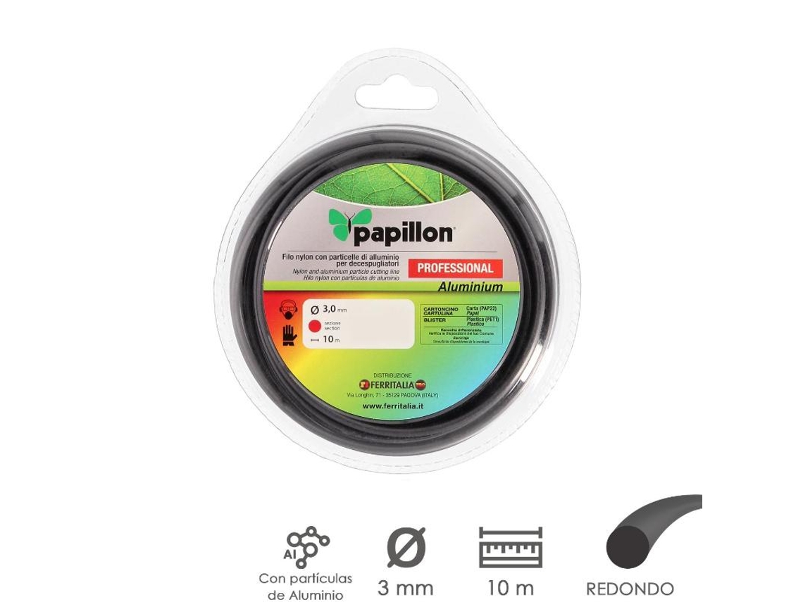 Fio de Nylon y Aluminio Desbrozadoras Redondo Professional 3,0 Mm Rollo 10 Metros Fio de Nylon Corte Hierba, Jardin, Maleza