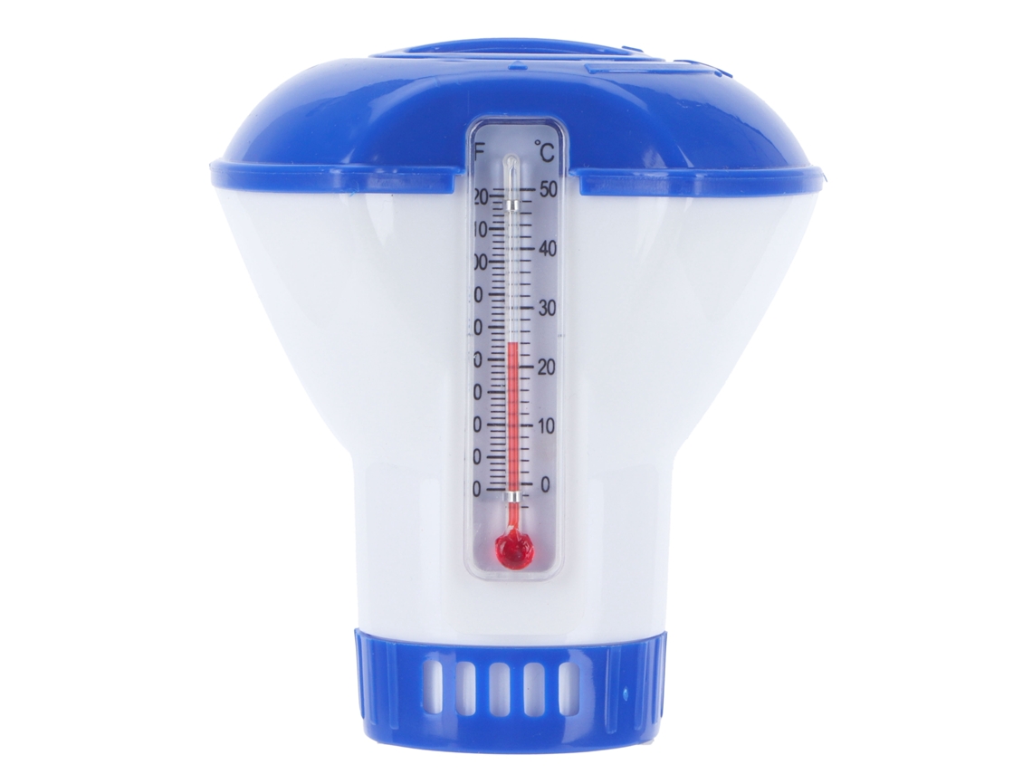 Dispensador Flotante De Cloro Para Piscinas Con Termómetro, 5 Pulgadas, Material Abs, Para Spas Y Piscinas.
