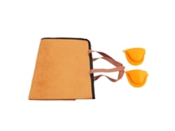Manta para barbacoa con asa, color naranja, antiescaldaduras, con diseño retro, aislante, ligera, plegable y reutilizable, para reposar carne.