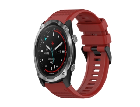 Correa de reloj inteligente para Garmin Descent MK 2 Correa de reloj de silicona con textura horizontal de 26 mm con herramienta de extracción (rojo)