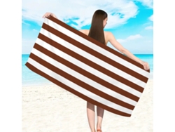 Toalla de playa de microfibra a rayas Yuysan, de alta absorción y secado rápido, 180 x 90 cm, modelo St1456, color café.