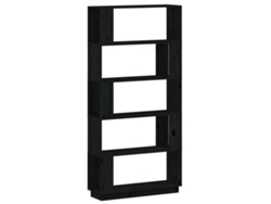 Estantería/separador 80x25x163,5 cm Pino Negro Macizo MAISON EXCLUSIVE