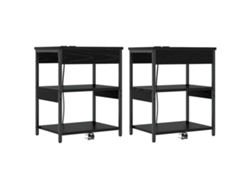 Maison Exclusive - Armario De Noche 2 Pcs Roble Negro 41 X 31 X 51 Cm