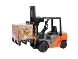 -modelo De Montacargas De Inercia 1:10 Para Niños Con Paletas Y Caja Juguete Regalo