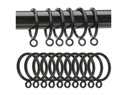 2026-anillos De Cortina De Metal Linjou 20 Piezas 38mm, Anillos Para Barra De Cortina (negro)