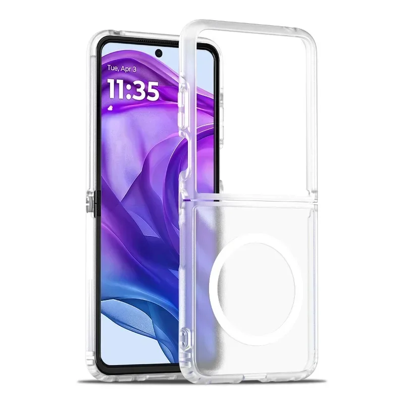 (transparente, Motorola Razr 60) Funda Plegable Magnética Mate Para Teléfono, Tacto Agradable Para La Piel, Resistente A Los Golpes.