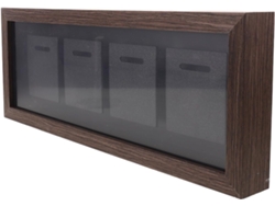 Vitrina De Madera Maciza Color Café Para 4 Medallas, Vitrina Multifuncional De Pared Para Medallas...