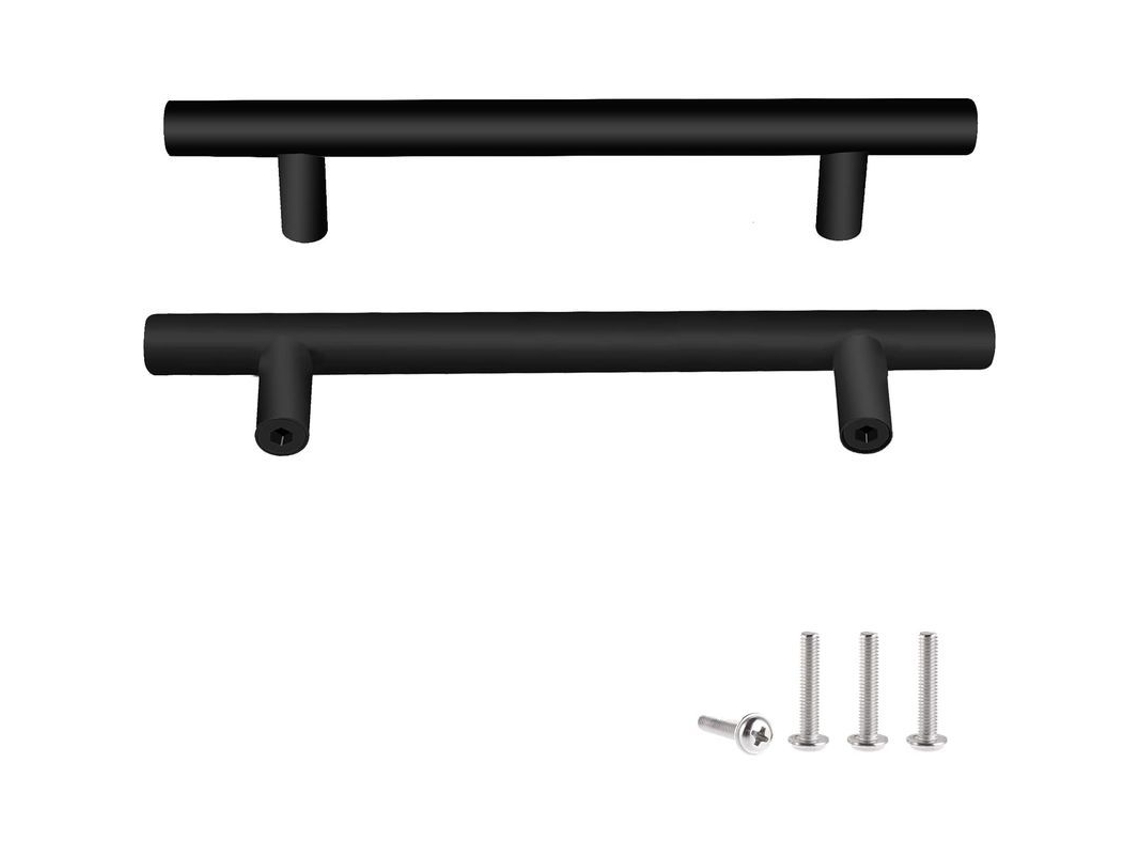 2 Tiradores De Puerta De Acero Inoxidable Negro, Tiradores Para Muebles Con Tornillos, Distancia Entre Orificios 160 Mm