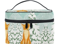 Bolsa Cuero Con Cremallera Portátil Organizador Para Mujer