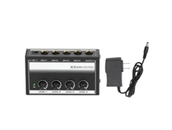 Amplificador De Auriculares Mono Portátil De 4 Canales, De Metal Y Bajo Nivel De Ruido Para Estudio Y Escenario - Blanco