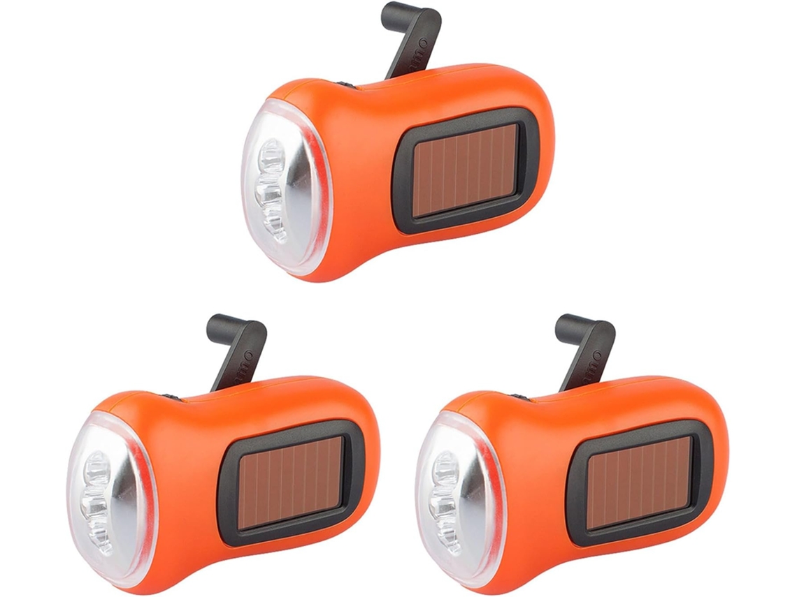 Linterna Solar De Manivela 3x, Linterna Led De Emergencia, Para Senderismo, Camping Y Equipo De Supervivencia.