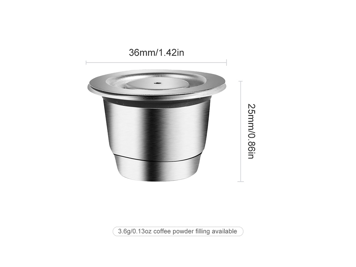 Cápsula de café reutilizable de acero inoxidable de 0,13 oz para Nespresso U Pixie Essenza
