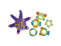 Juego De 6 Juguetes Flotantes Para El Baño Para Niños: Pulpo, Pez, Estrella De Mar, Cangrejo, Langosta, Flotador.
