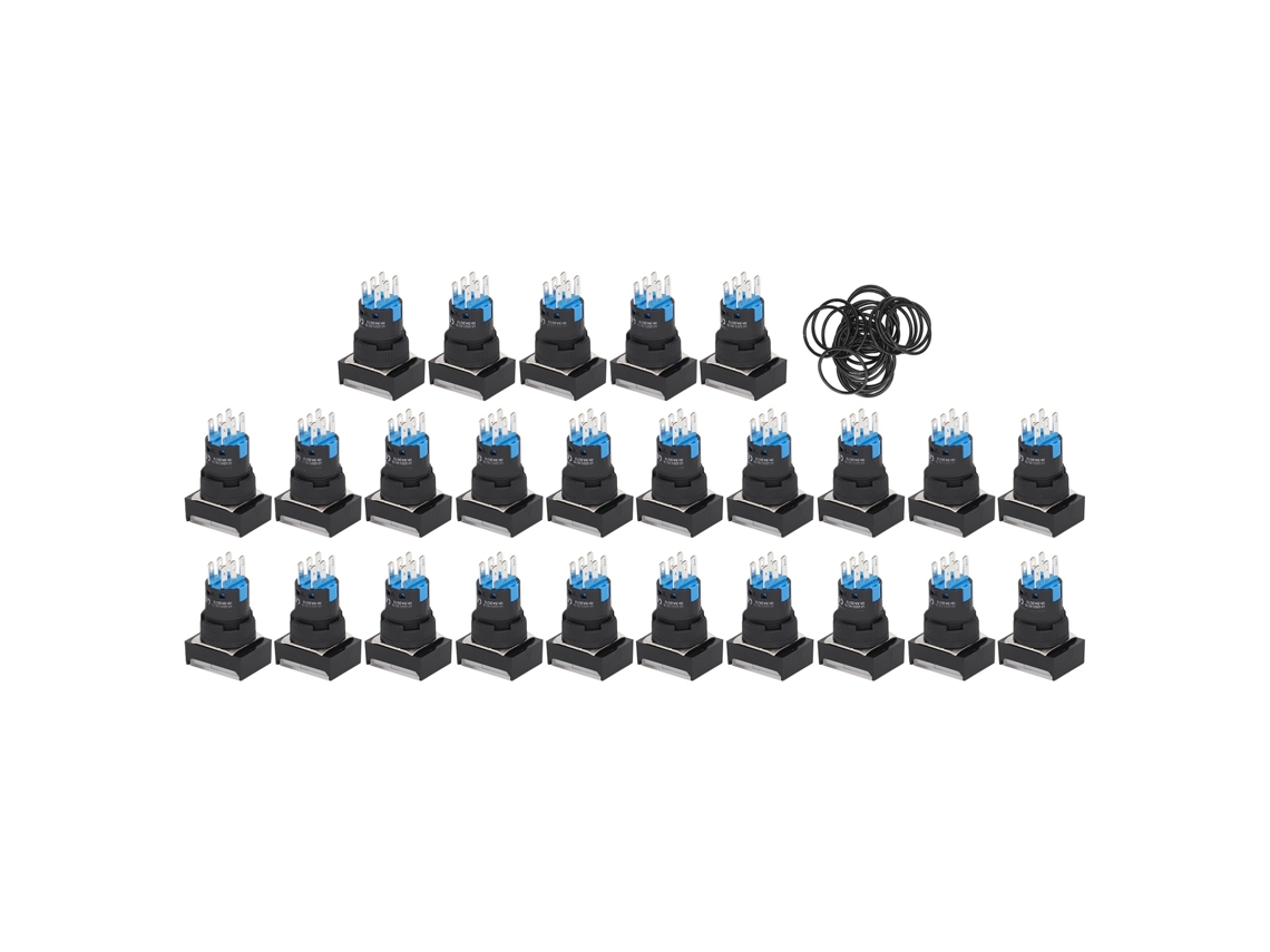 25 interruptores pulsadores con luces para equipos industriales CA 0-240 V