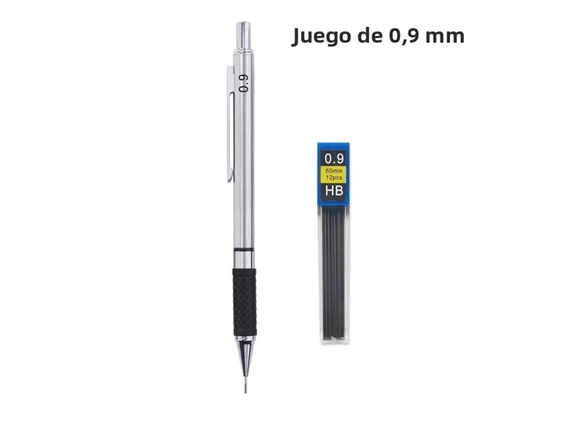 Juego de portaminas metálicas, aptas para dibujo artístico, con mango. Mdug (0,9 mm)