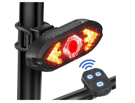 Luces de Bicicleta, Luz Trasera de Bicicleta USB Recargable de Seguridad para Indicadores de Bicicleta de Carretera - Negro CHRONUS