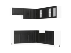 Conjunto de gabinetes de cocina Porto Black de 11 piezas EXCLUSIVO DE LA CASA