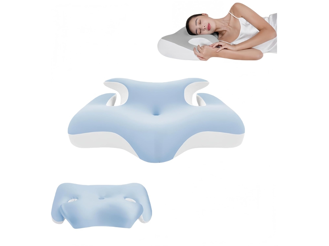 Almohada De Espuma Viscoelástica Para El Cuello, Almohada Ortopédica Ergonómica, Almohada De Soporte De Seda Helada, Azul Gertiz