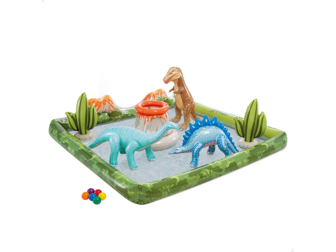 Centro de Juegos INTEX Hinchable Agua Dinosaurios con Difusor, Bolas y Hinchables