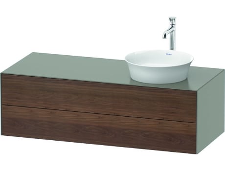 DURAVIT Tulip blanco, mueble de baño colgado en la pared, ancho 1300 x profundidad 550mm, con 2 cajones, con tecnología tip-on, WT4987R