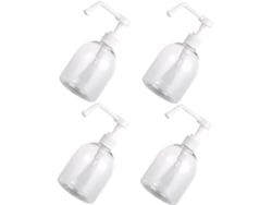 Conjunto De 4 Frascos De Plástico Transparente Com Bomba Dosadora, Frascos Recarregáveis Para Gel E