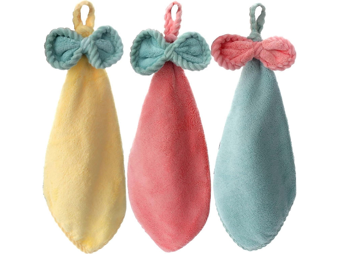 Rebe-conjunto De 3 Toallas Coral Fleece De Microfibra Para Cocina Y Baño Secado Rápido Manos Material Suave Y Duradero