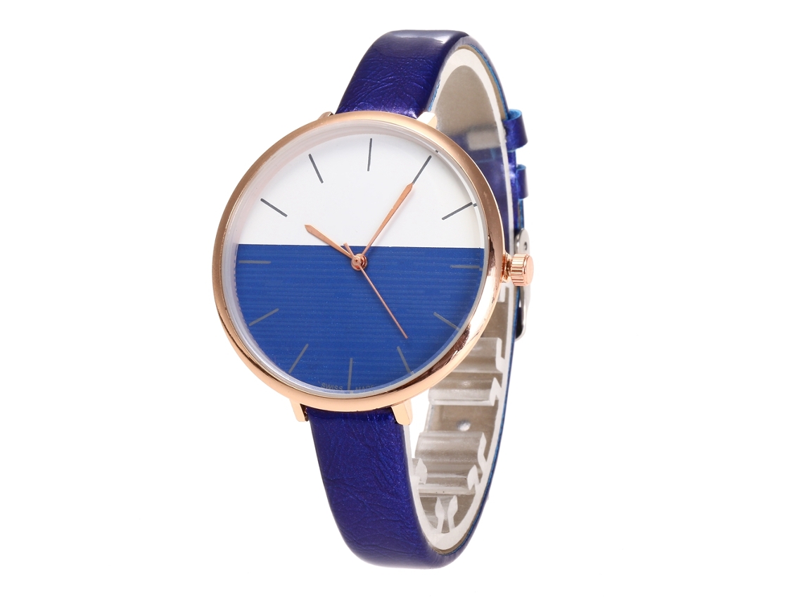Reloj De Pulsera Analógico De Cuarzo Con Correa De Poliuretano Para Hombre Y Mujer (azul)