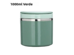 Botella Térmica De Acero Inoxidable Con Asa, Portátil, Color Verde, 1000 Ml