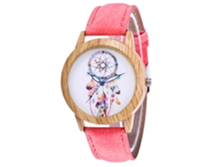 Reloj De Pulsera Analógico De Cuarzo Unisex Zhoulianfa Con Correa De Mezclilla Rosa.