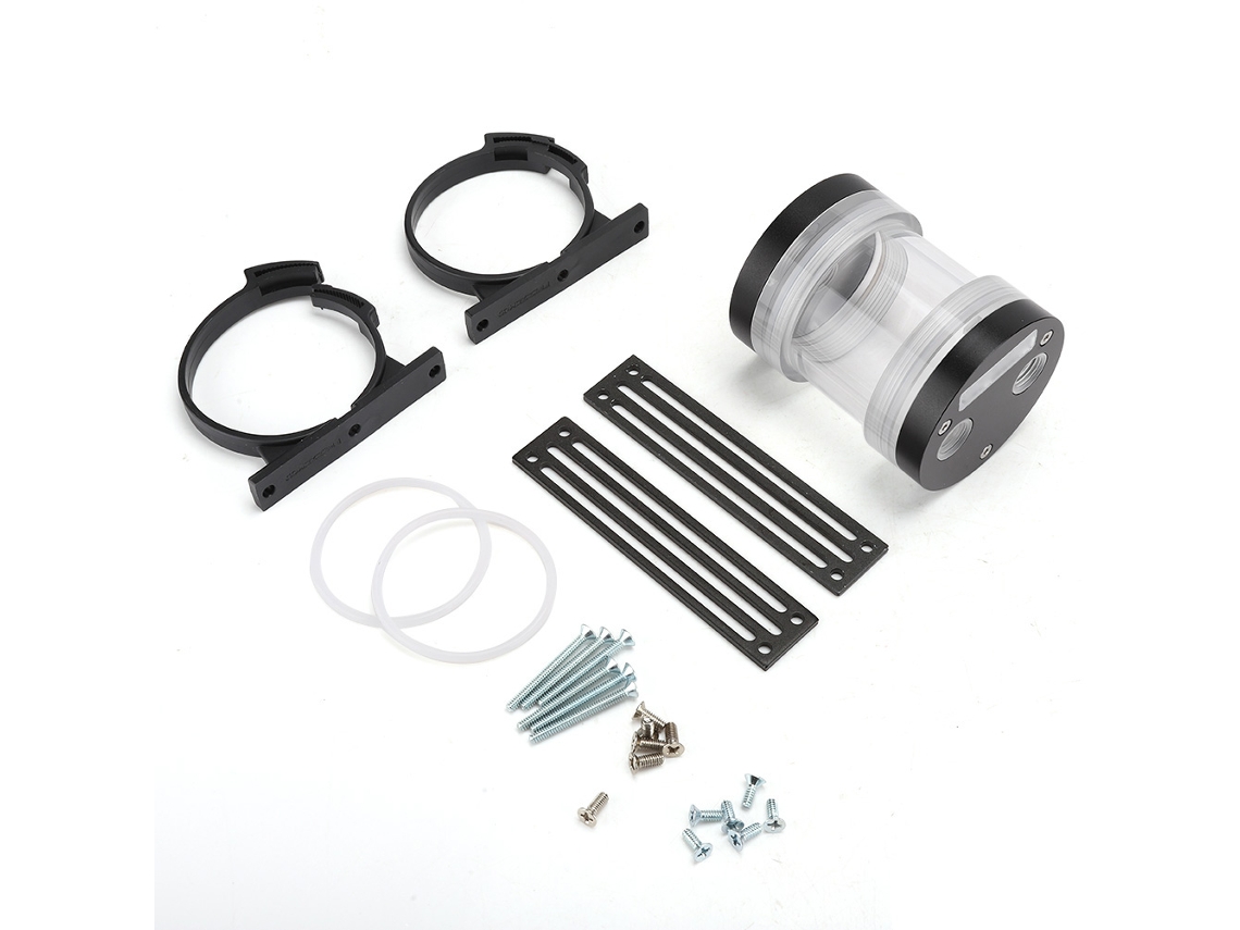 Depósito De Agua Cilíndrico Refrigerado Por Agua Para Computadora De Aluminio Pmma Negro