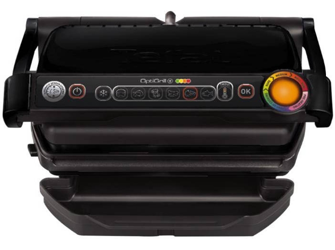 Tefal Optigrill Black edition gc7128 plancha cocina 2000 w 6 modos indicador del progreso sensor grosor bandejas desmontables y aptas lavavajillas 7128 parrilla gc712812 2000w