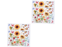 4 Pegatinas Autoadhesivas De Pared Con Motivos Florales Y De Baño Para Decoración.