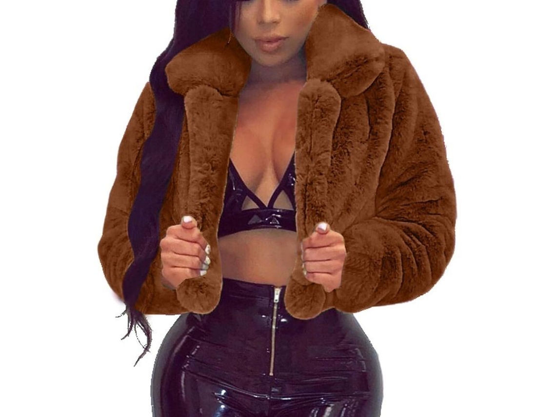 2026-abrigo Falso Pelo Mujer Corto Rosa Caliente Sherpa Abrigo Cálido Polar Chaqueta Mujer Invierno Casual