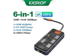 Adaptador concentrador USB-C 4K 60Hz a HDMI 2.0 RJ45 PD 100W Macbook iPad Pro Air M2 M1 Samsung PC 3.0 Expansion Docking Chaberlu