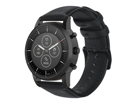Correa de reloj inteligente para Fossil Hybrid Smartwatch HR Oil Wax Correa de reloj de cuero genuino (negro)