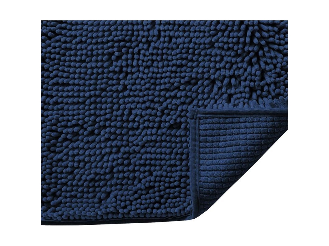 2026-alfombra De Baño De Microfibra Suave Lavable Absorbente Antideslizante 16x24 Pulgadas Azul Marino