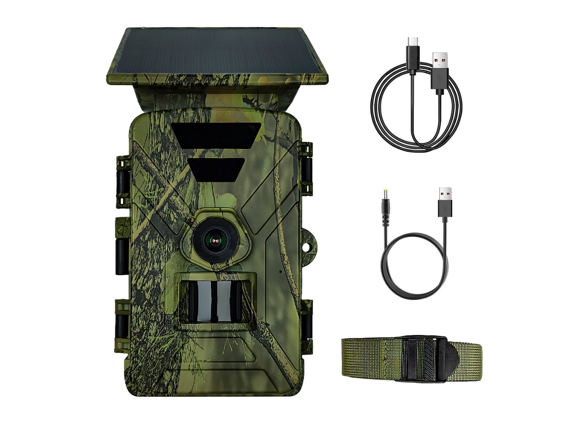 Cámara De Rastreo Solar 8k 60mp Wifi, Cámara De Vida Silvestre Ip66, Impermeable, Visión Nocturna Para Exteriores (verde)