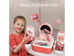 Ats-kit De Maquillaje Infantil Con Mochila Juguete Mesa Maquillaje Niñas 3+ Años Regalo Cumpleaños Navidad
